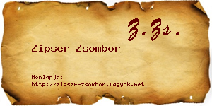 Zipser Zsombor névjegykártya